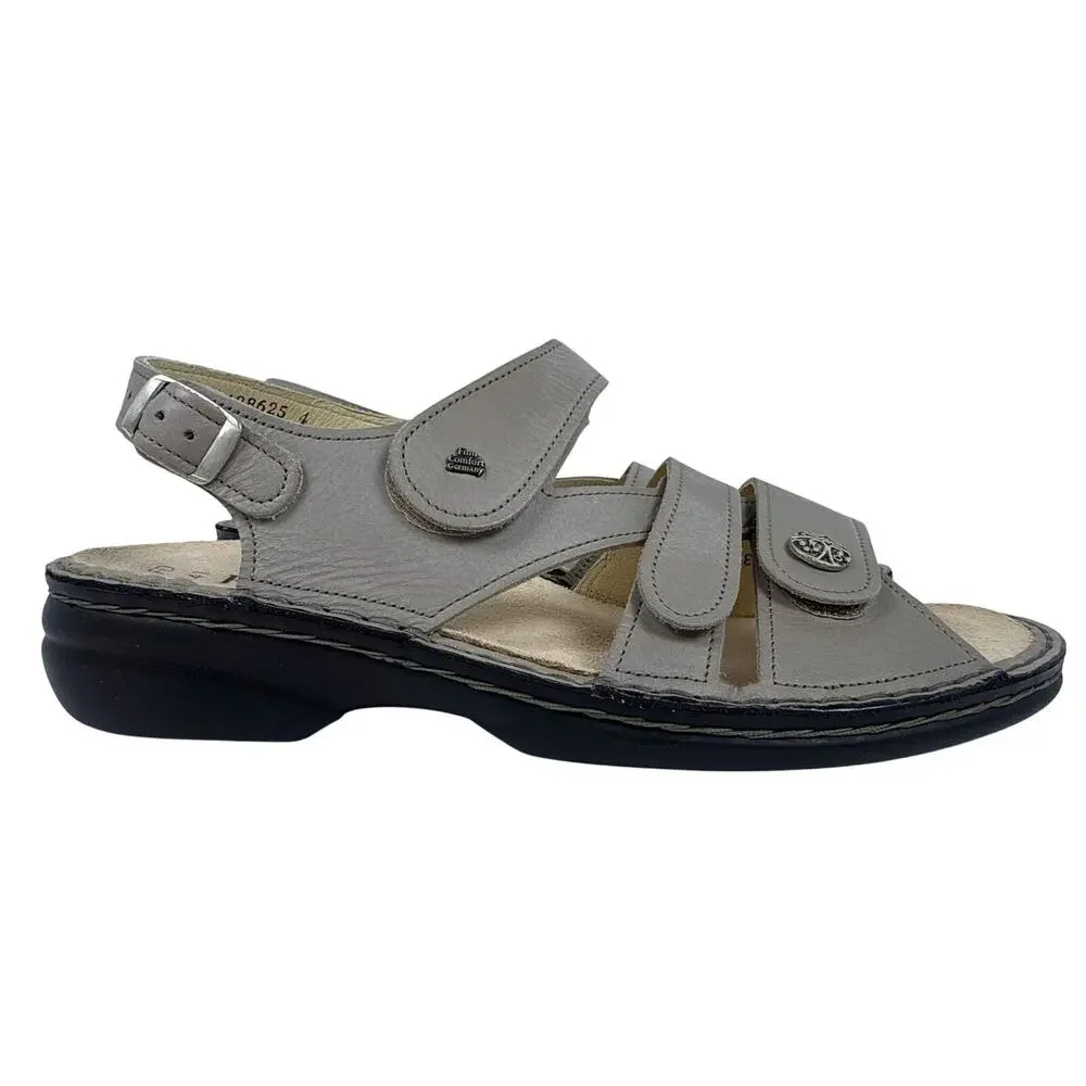 Finn Comfort Gomera Sandals Womens 10 Taupe Leather Adjustable Cushioned Support